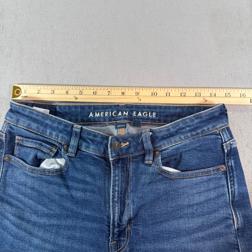 American Eagle Mom Jeans Womens 8R High Rise Medium Wash Stretch‎ Denim - Picture 11 of 11